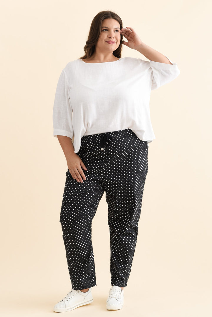 Women’s Drawstring Waist Polka Dot Pants