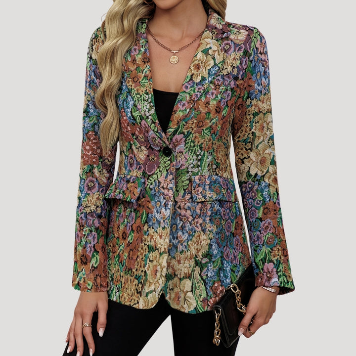 Women’s Floral Pattern Button-Front Blazer