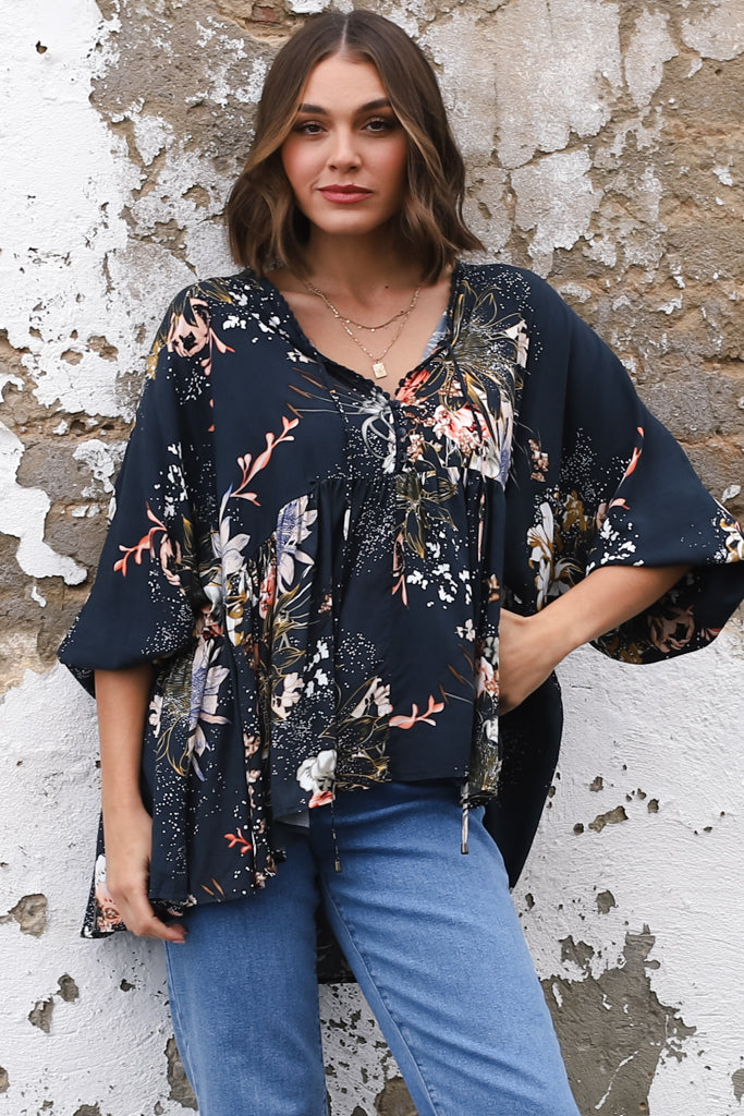 Women's Floral Print Long Sleeve Blouse