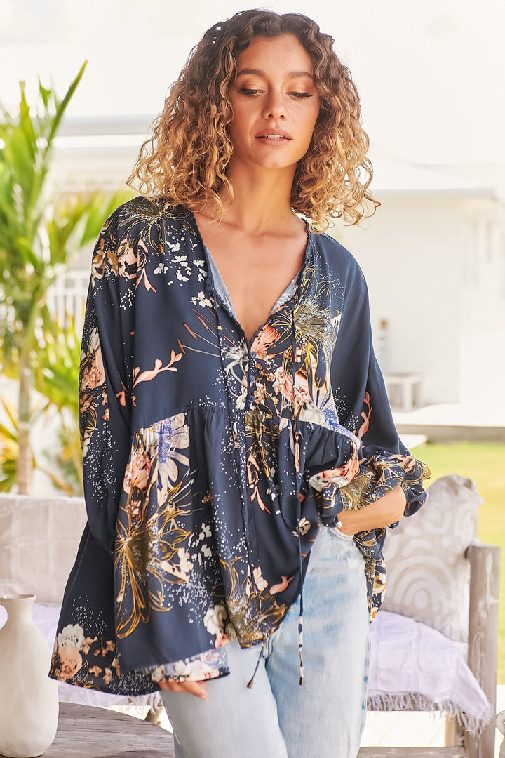 Women's Floral Print Long Sleeve Blouse