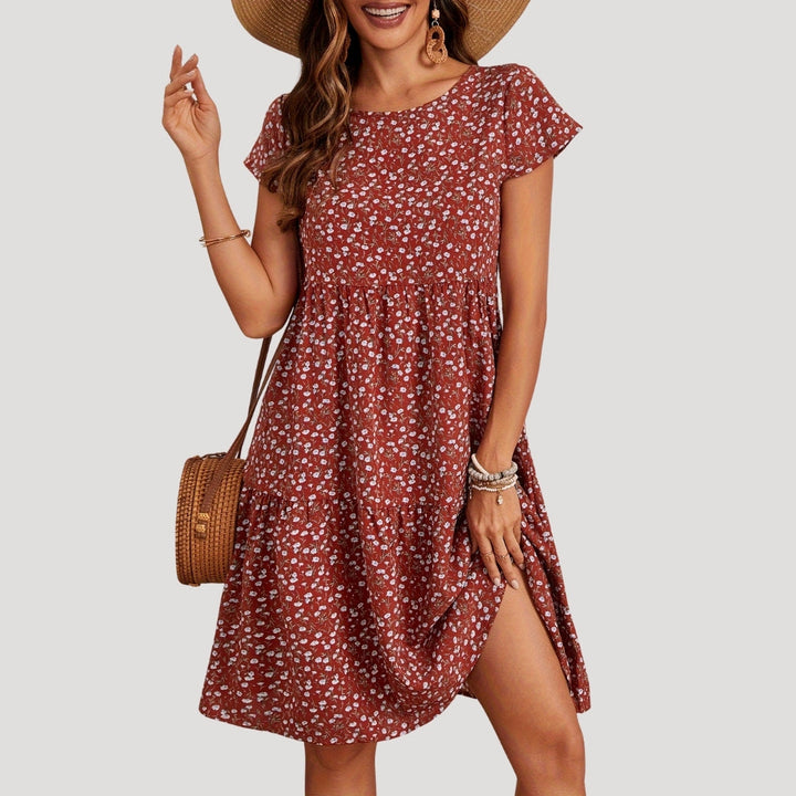 Women’s Floral Print Tiered Midi Dress