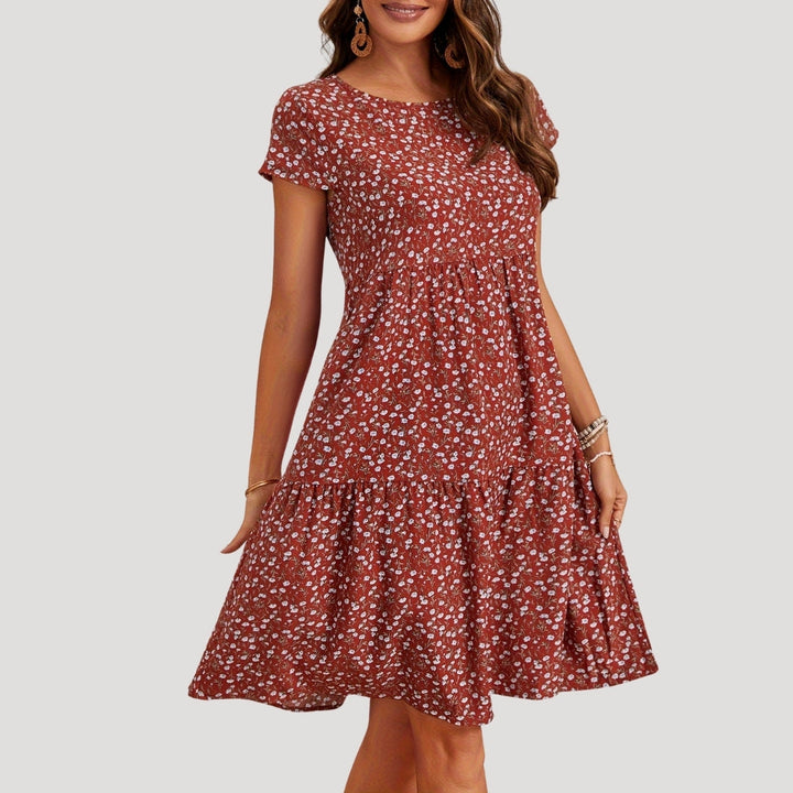 Women’s Floral Print Tiered Midi Dress