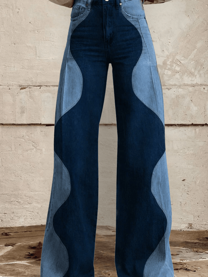 Women’s Floral Print Wide Leg Jeans