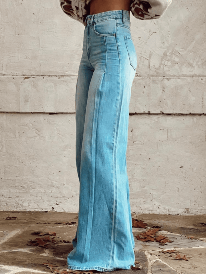 Women’s Floral Print Wide Leg Jeans