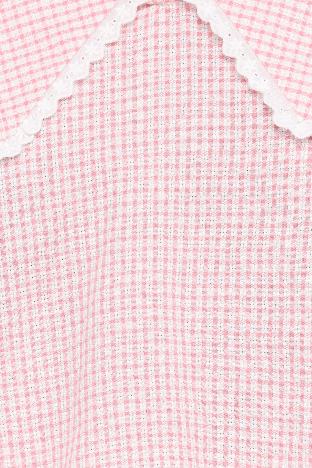 Women’s Gingham Long Sleeve Top with Oversized Collar