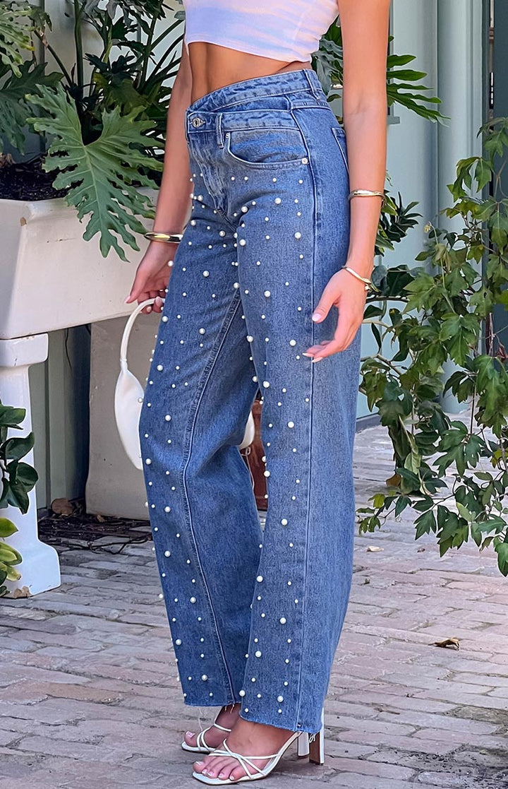 Women’s High-Waisted Pearl Jeans
