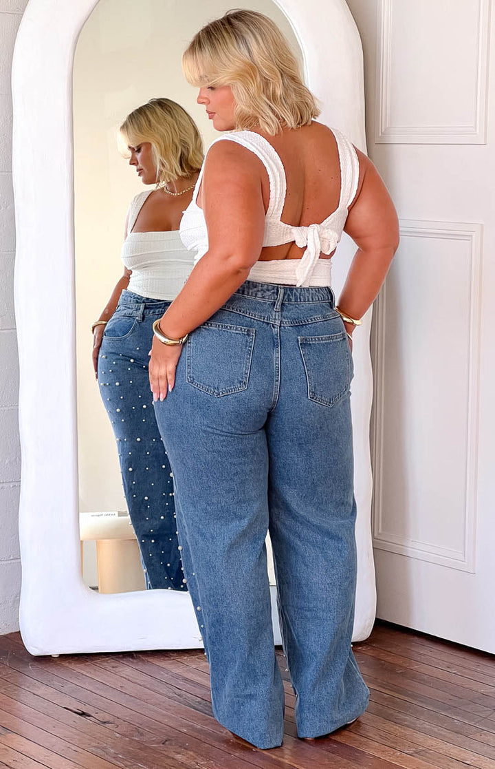 Women’s High-Waisted Pearl Jeans