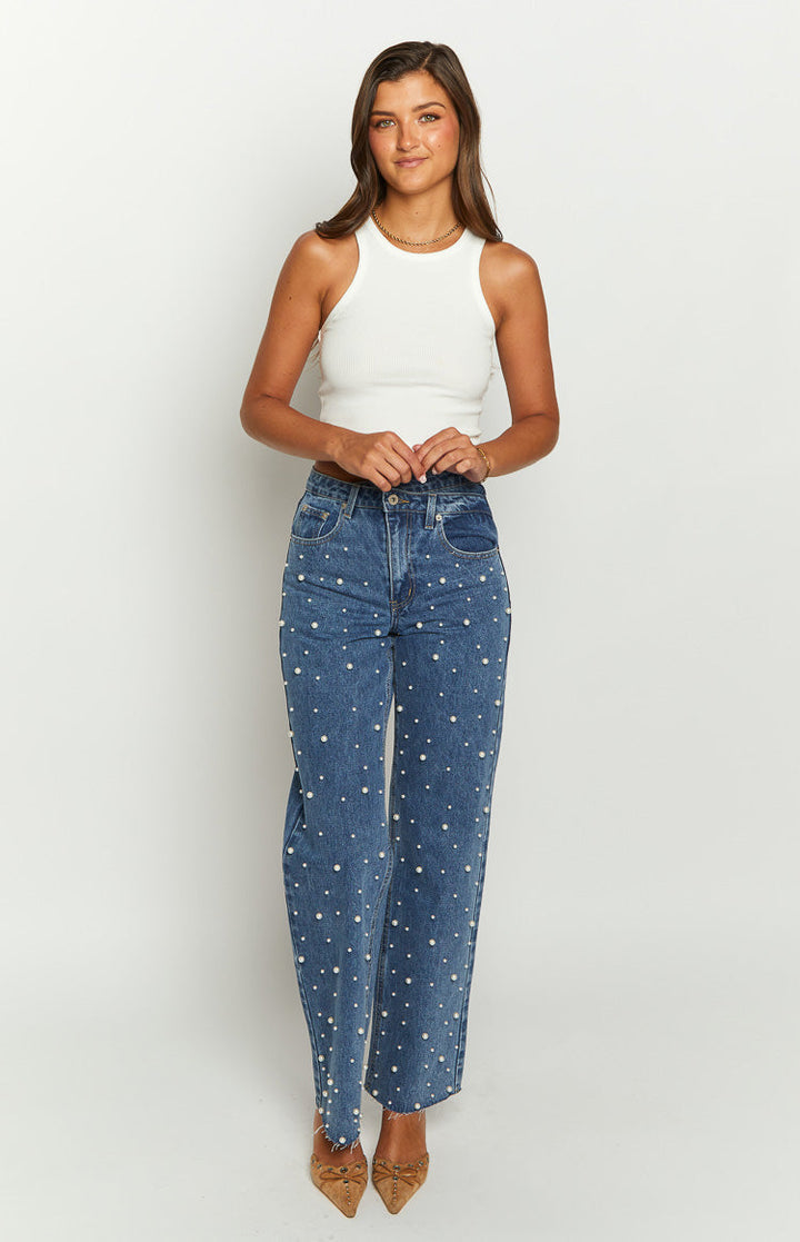 Women’s High-Waisted Pearl Jeans