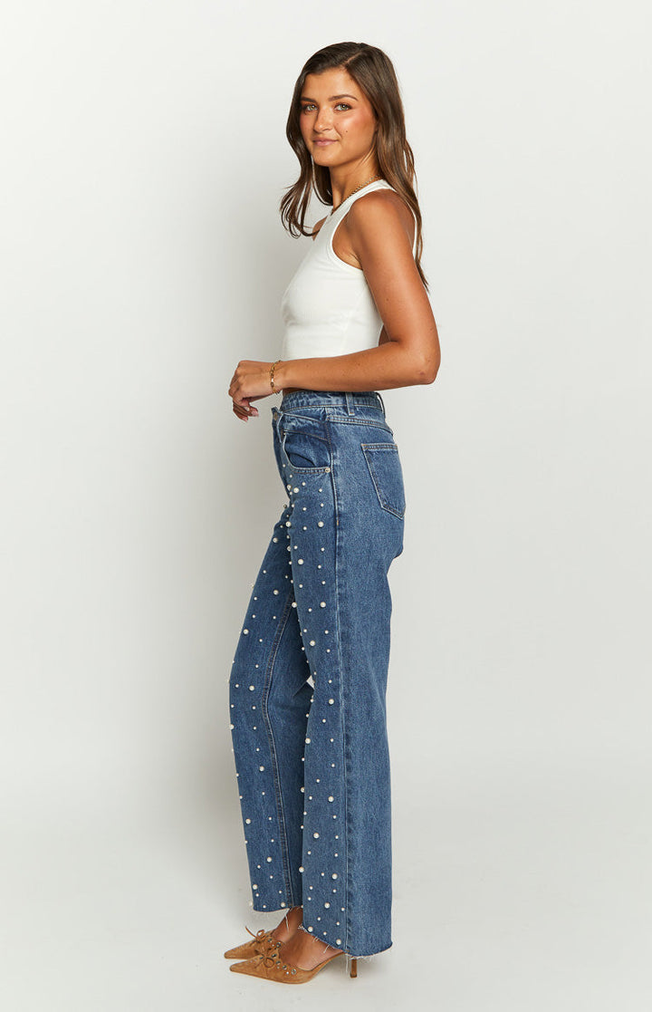 Women’s High-Waisted Pearl Jeans