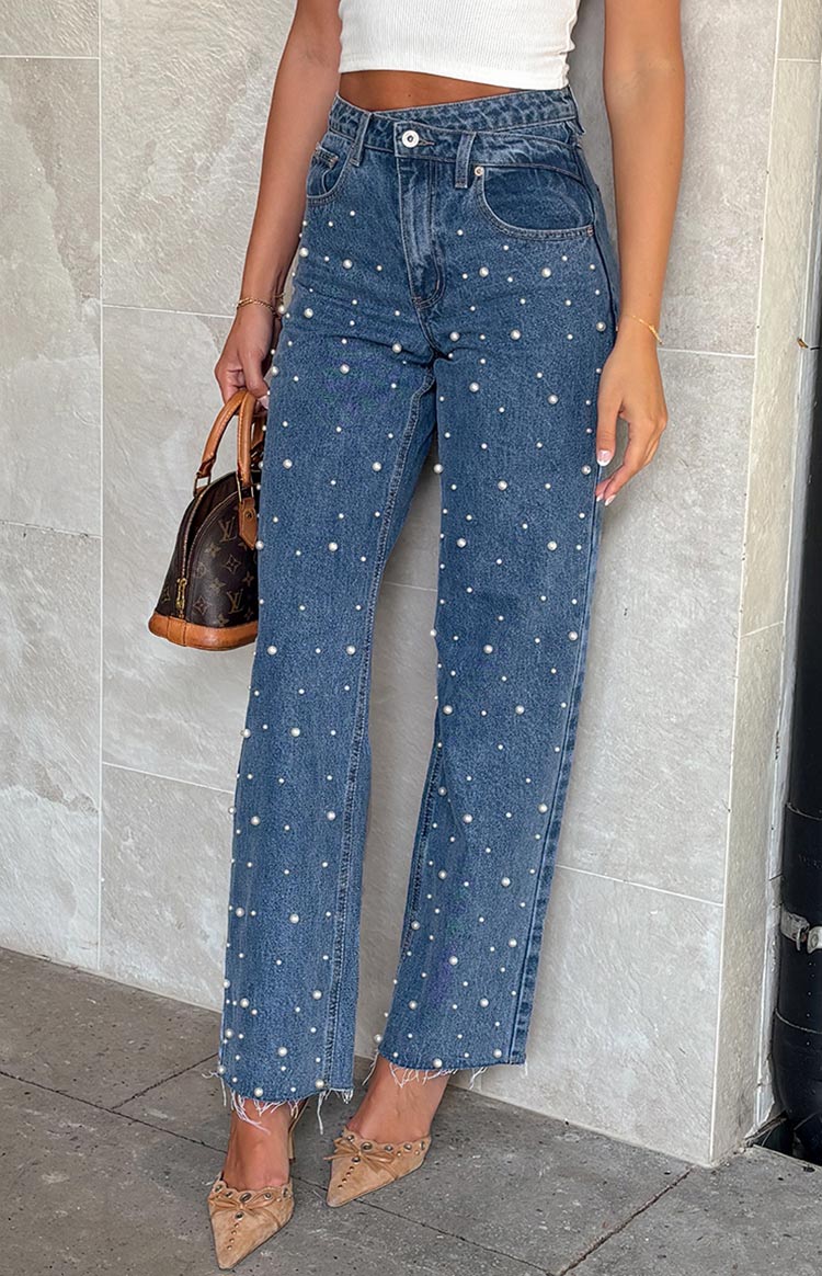 Women’s High-Waisted Pearl Jeans