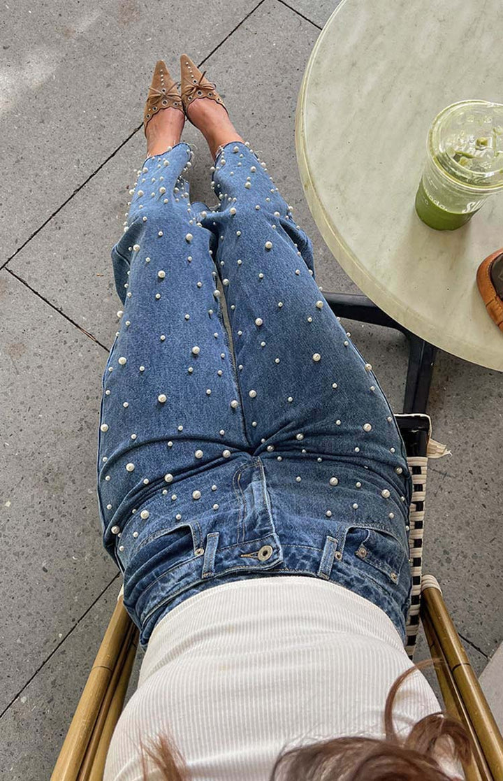 Women’s High-Waisted Pearl Jeans