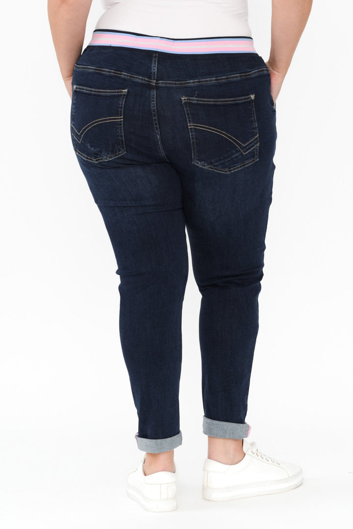 Women’s Indigo Drawstring Denim Jeans