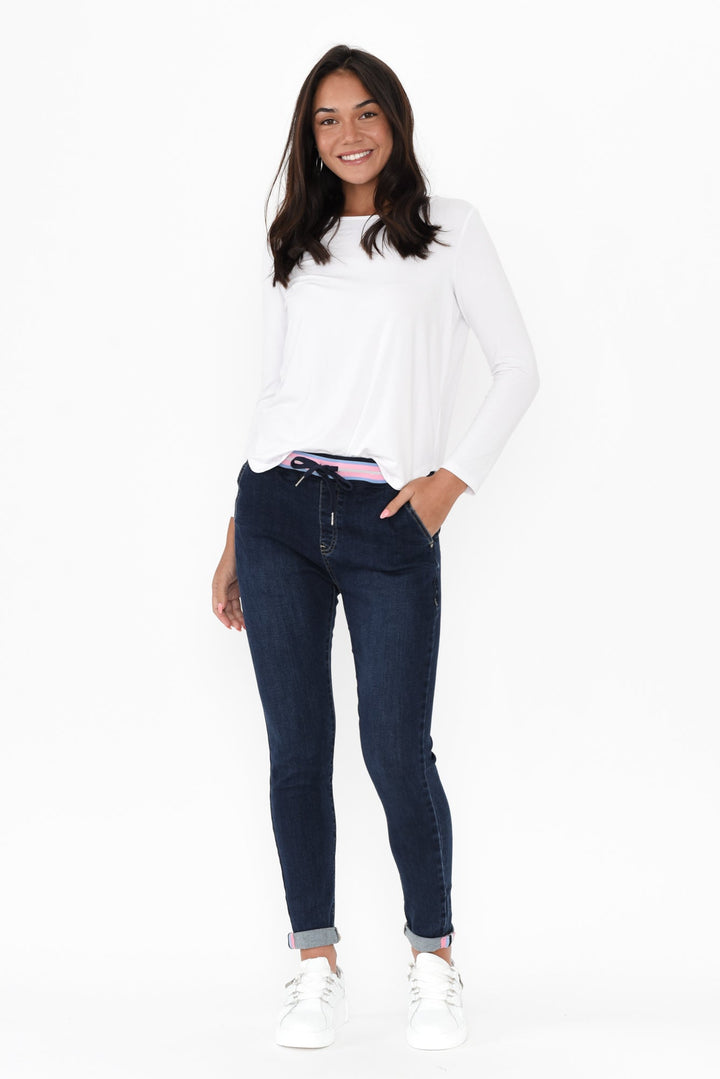 Women’s Indigo Drawstring Denim Jeans