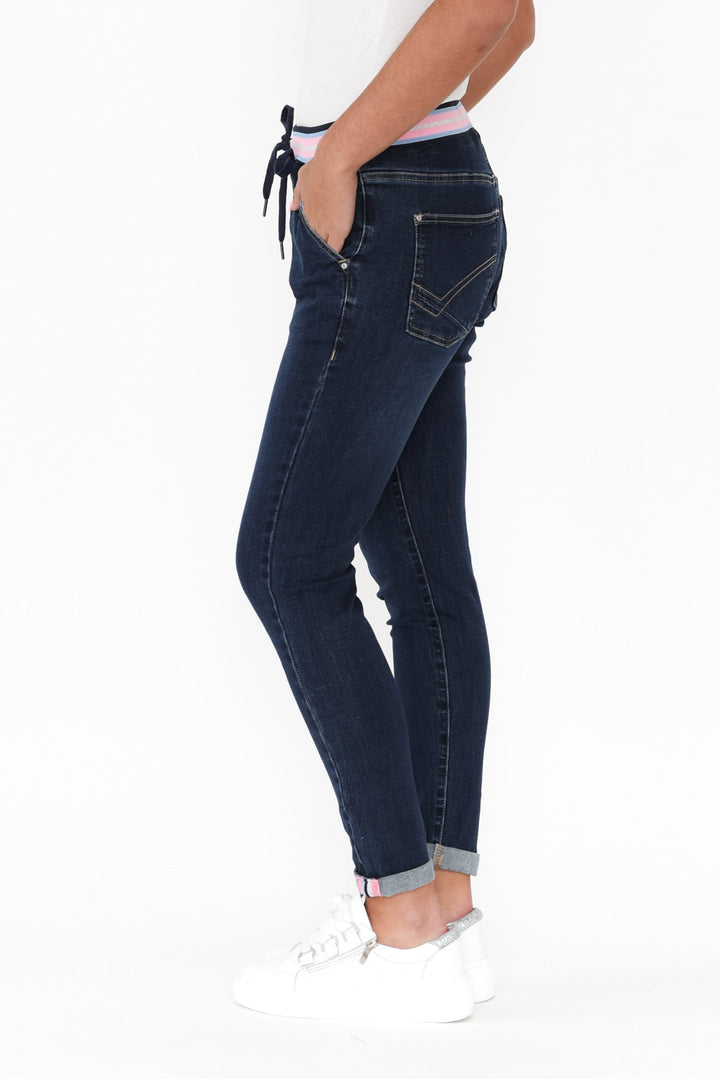 Women’s Indigo Drawstring Denim Jeans