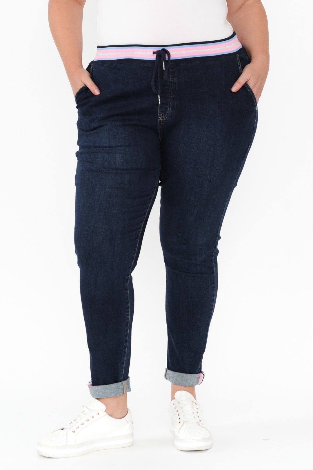 Women’s Indigo Drawstring Denim Jeans