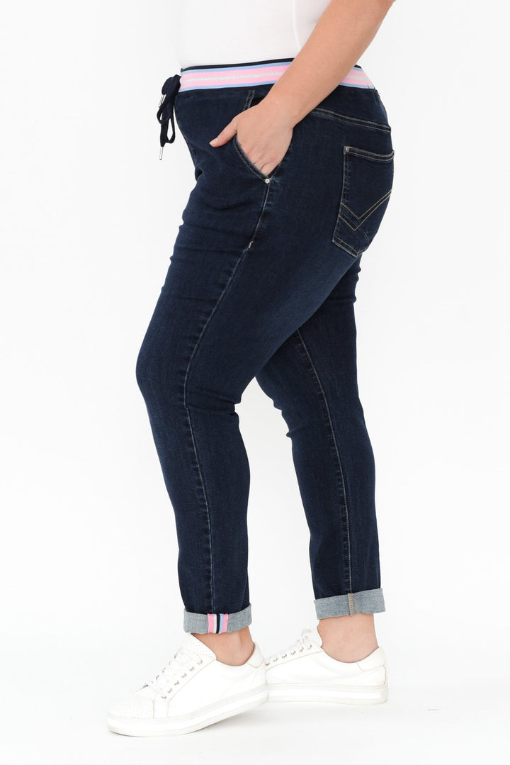 Women’s Indigo Drawstring Denim Jeans