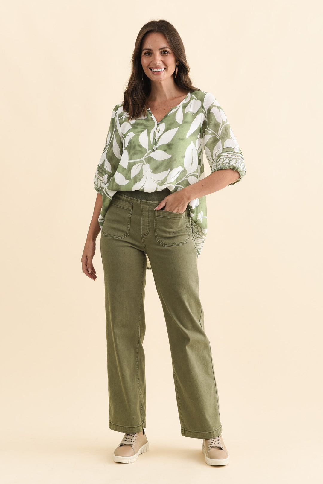 Women’s Khaki Wide Leg Pants
