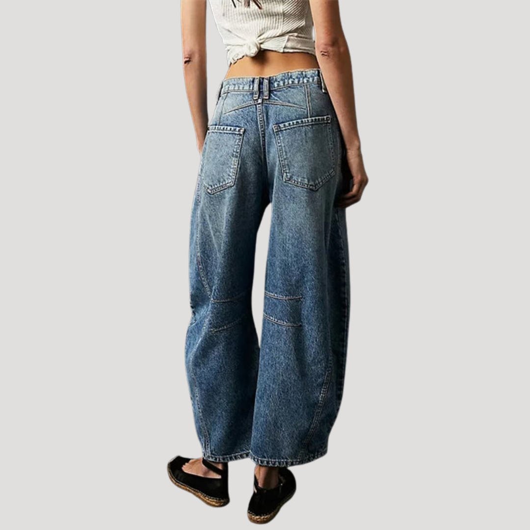 Women’s Leopard Print Barrel Leg Jeans
