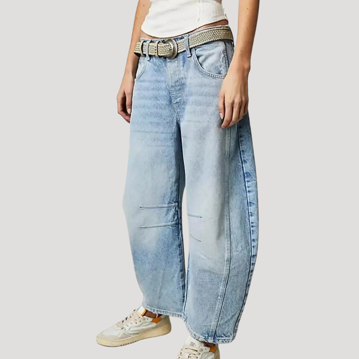 Women’s Leopard Print Barrel Leg Jeans