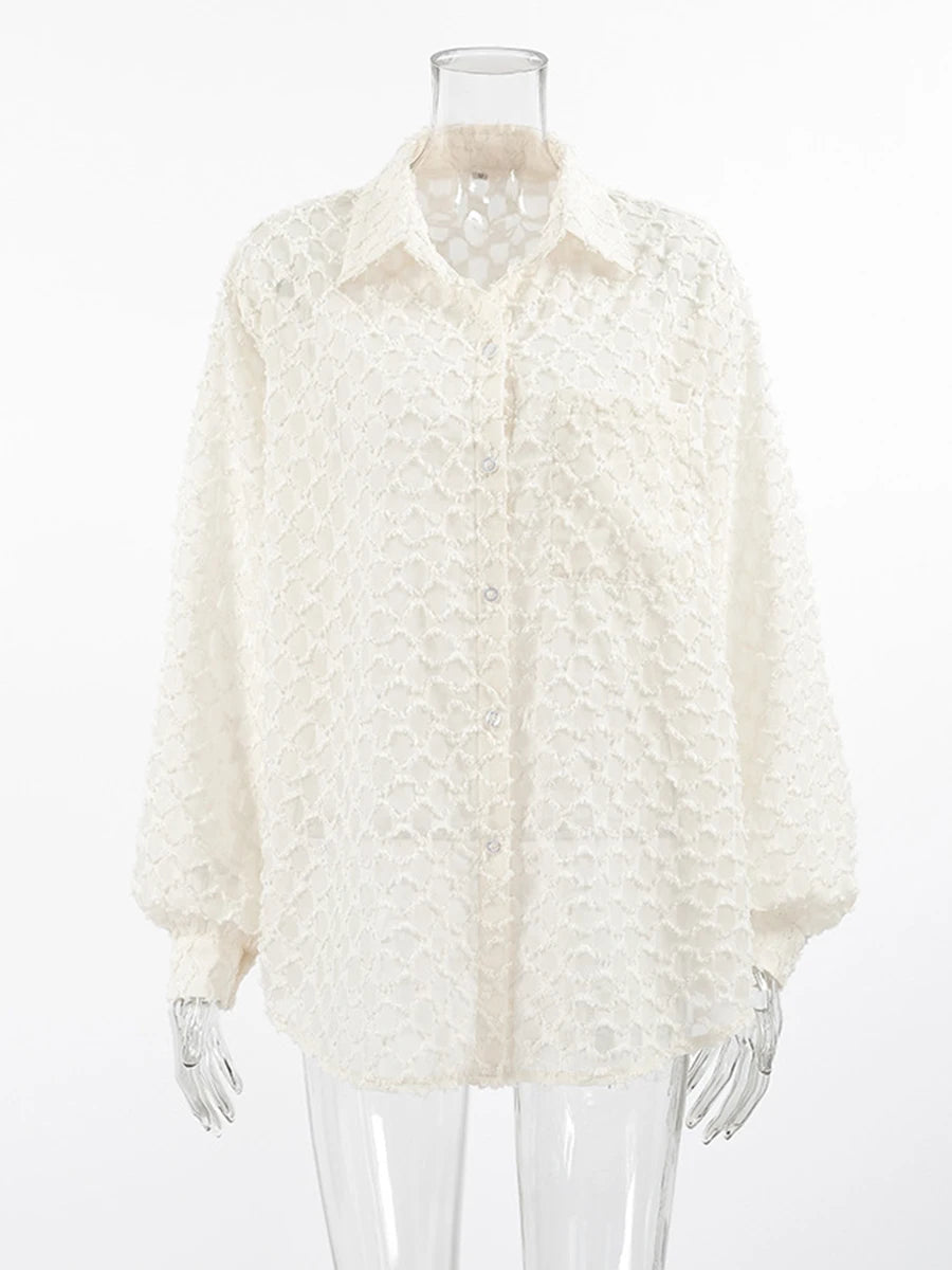 Women’s Long Sleeve Button-Front Shirt with Collar