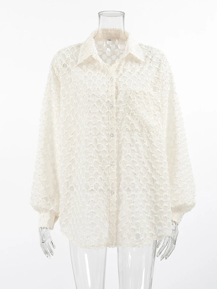 Women’s Long Sleeve Button-Front Shirt with Collar