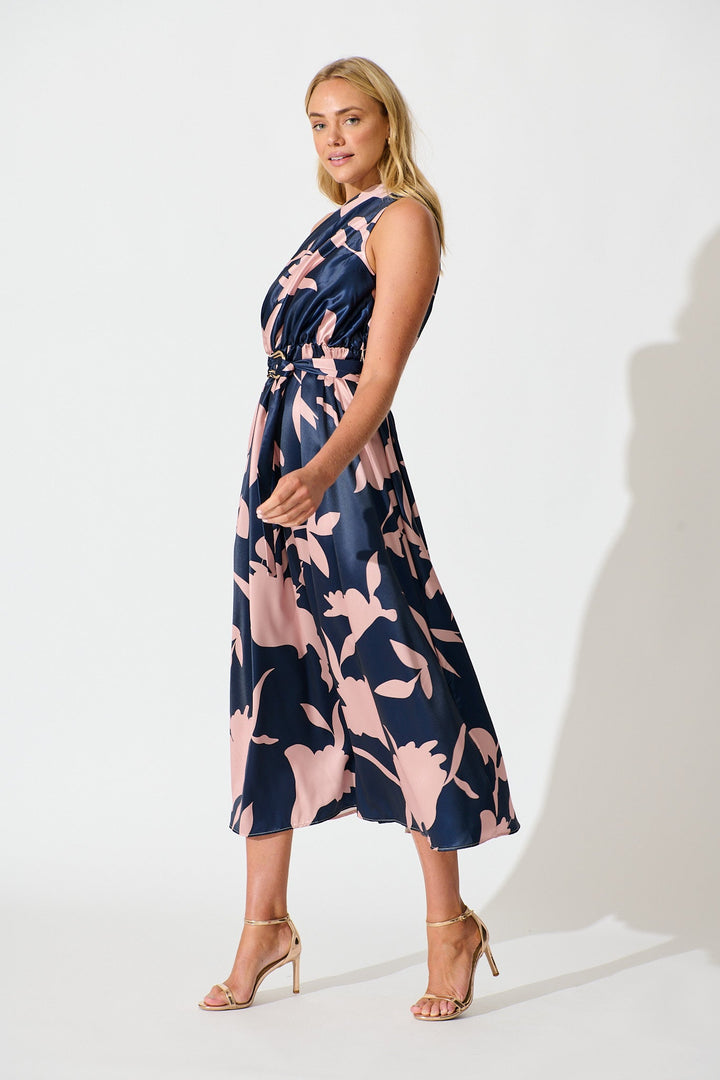 Women’s One Shoulder Printed Midi Dress
