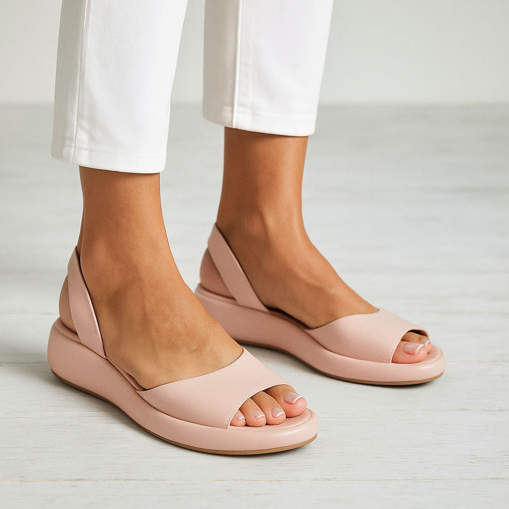 Women's Open Toe Thick Platform Sandals with Slingback Strap