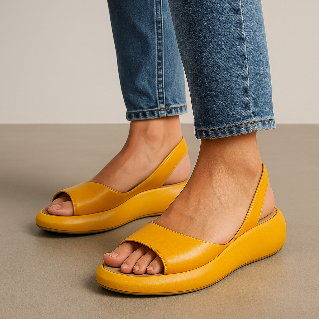 Women's Open Toe Thick Platform Sandals with Slingback Strap