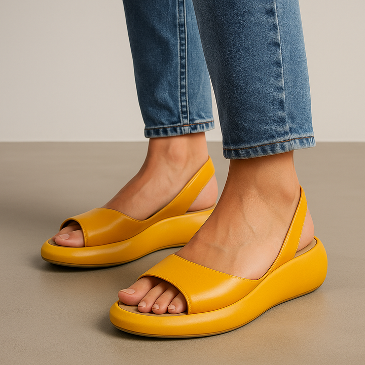 Women's Open Toe Thick Platform Sandals with Slingback Strap
