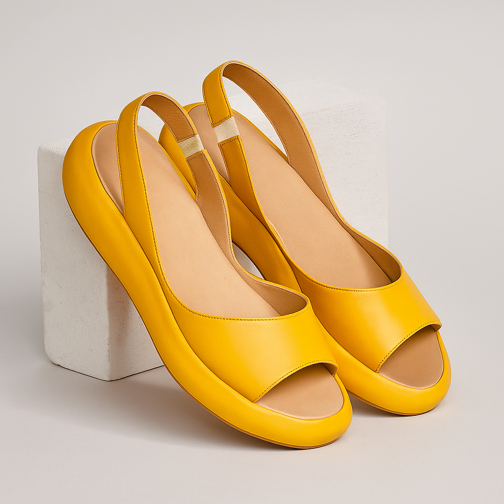Women's Open Toe Thick Platform Sandals with Slingback Strap