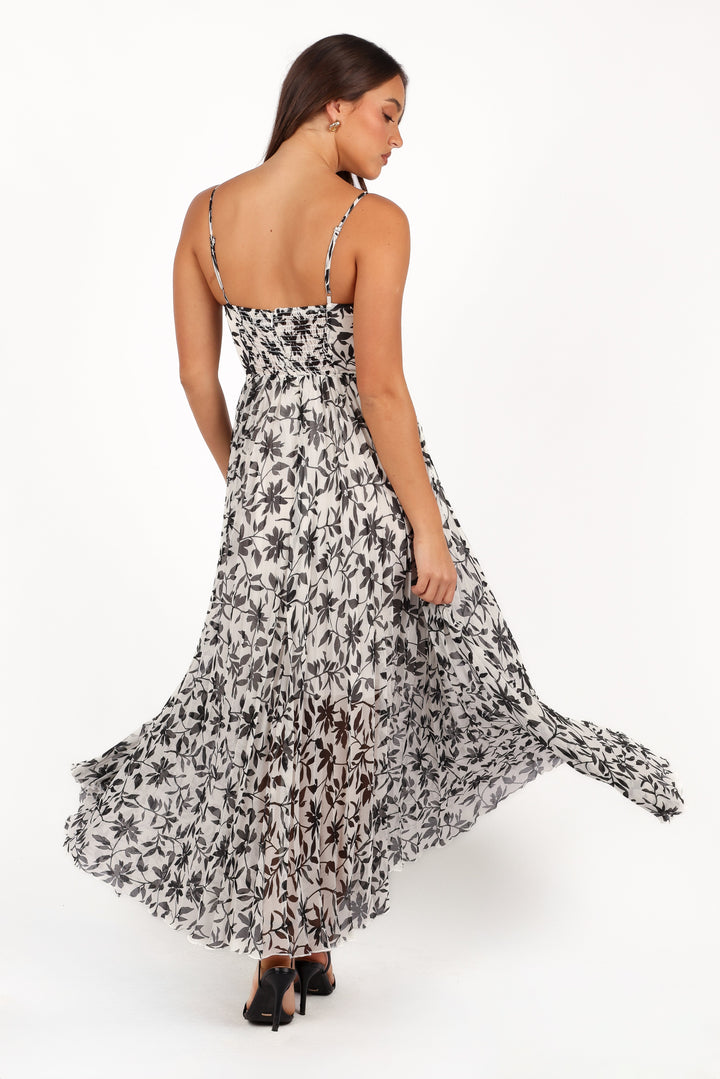Women’s Pleated Floral Maxi Dress