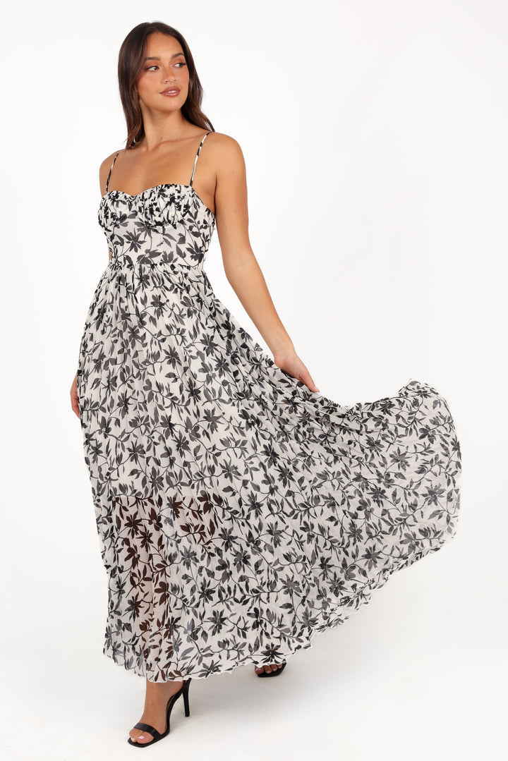Women’s Pleated Floral Maxi Dress