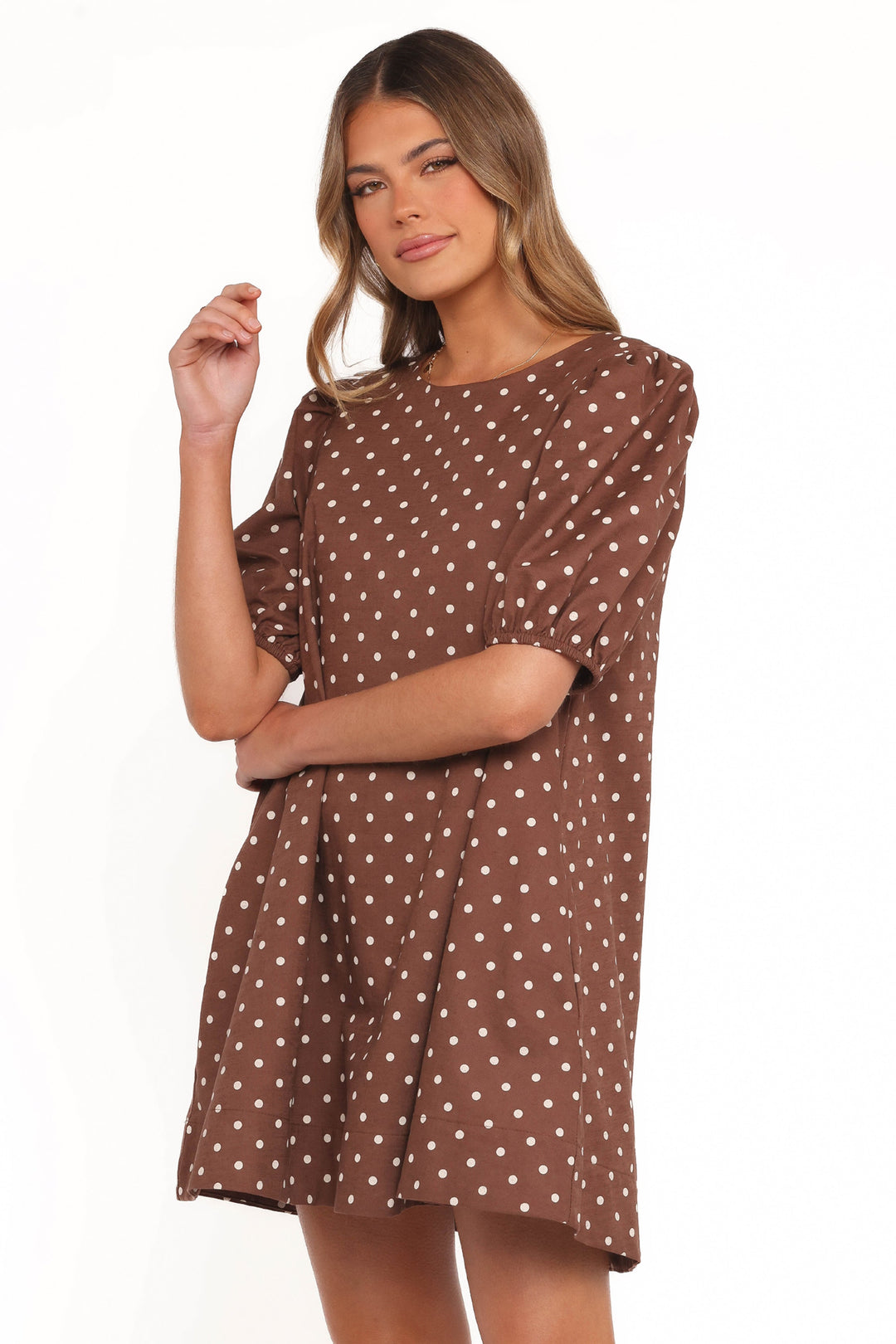 Women’s Polka Dot Puff Sleeve Mini Dress