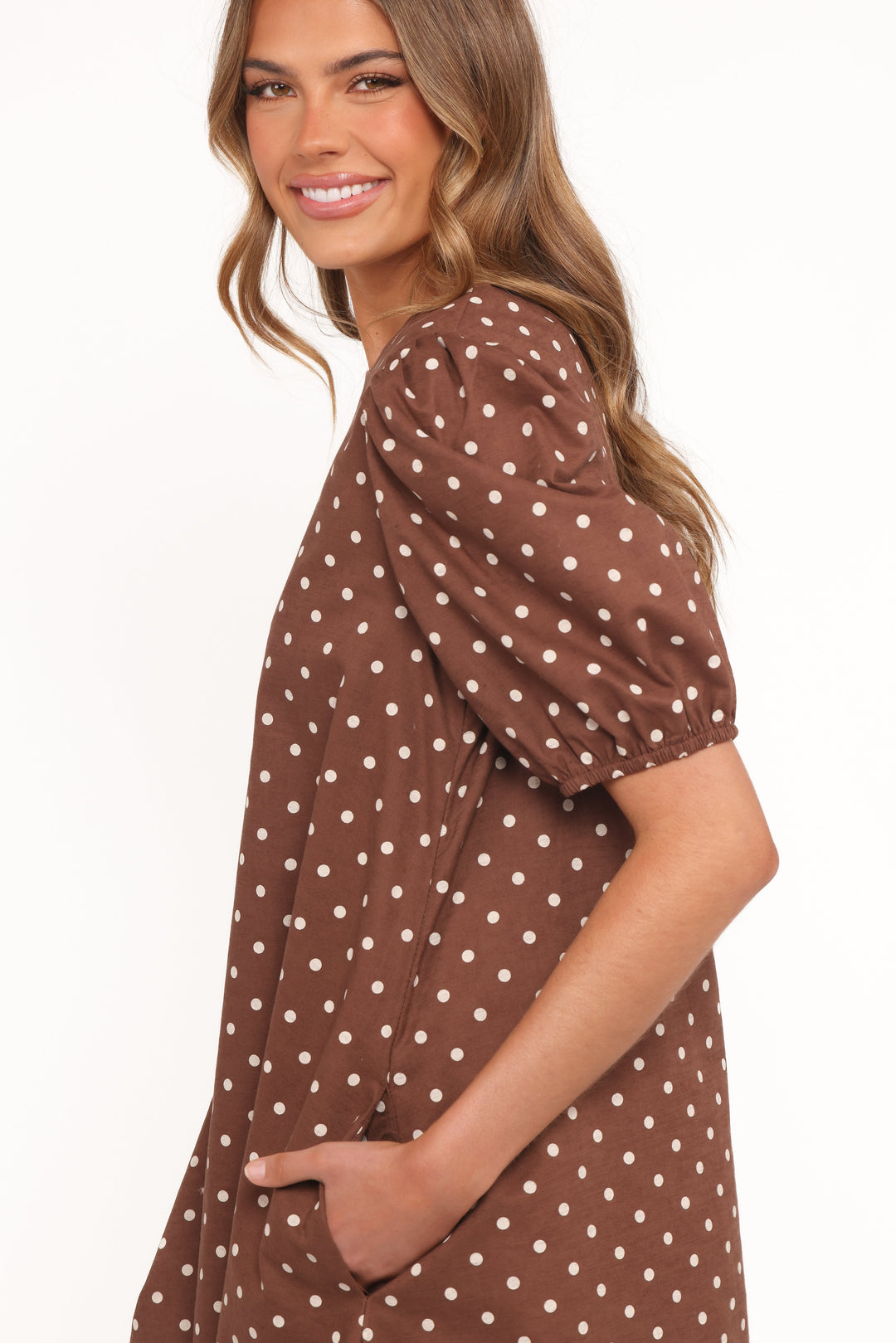 Women’s Polka Dot Puff Sleeve Mini Dress