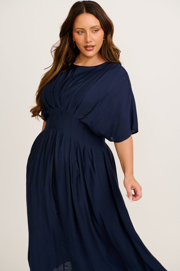 Women’s Round Neck Short Sleeve Maxi Dress