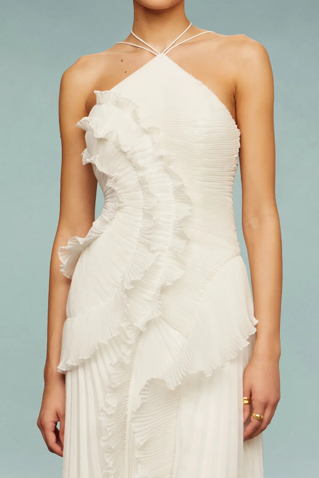Women’s Ruffled Halter Neck Maxi Dress
