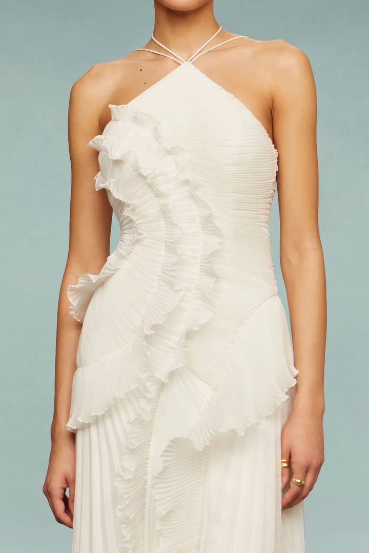 Women’s Ruffled Halter Neck Maxi Dress