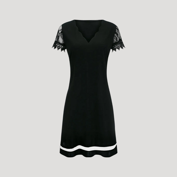 Women’s Short Sleeve V-Neck Mini Dress with Sleeves