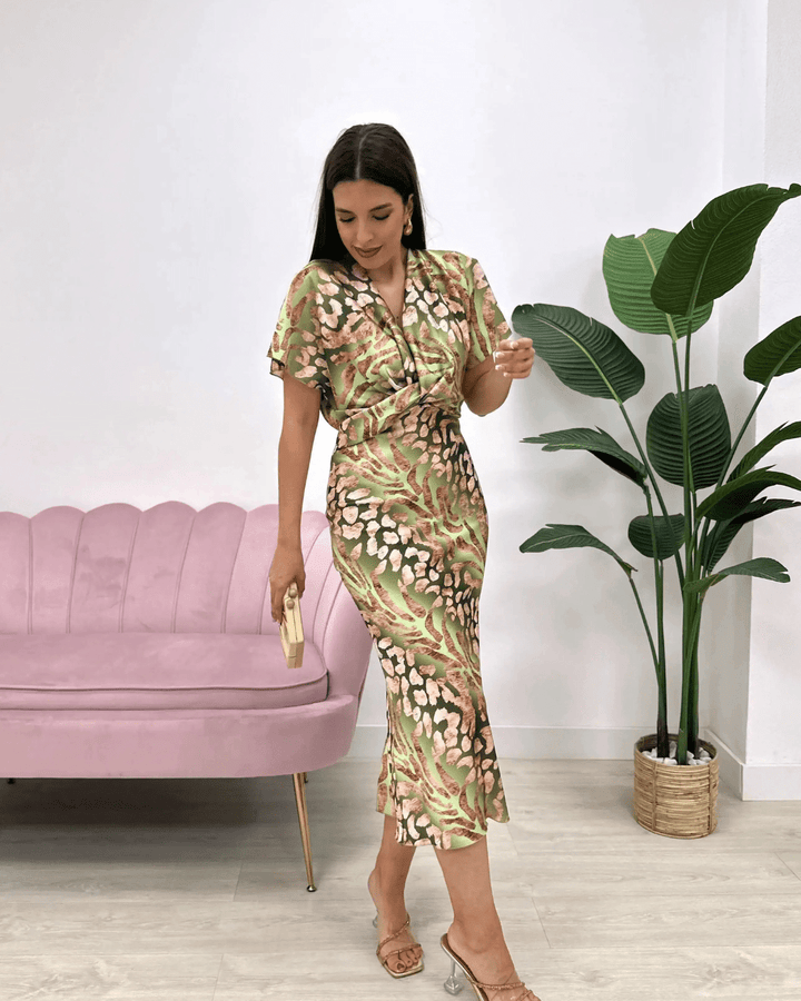 Women’s Signature Printed V-Neck Midi Dress