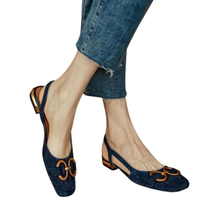 Women's Slingback Loafers with Round Toe and Horsebit Hardware