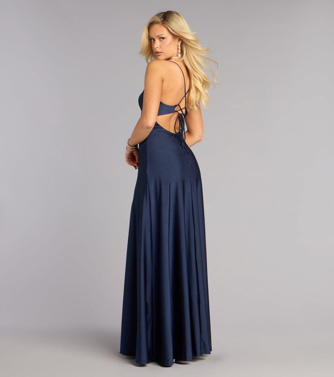 Women's Spaghetti Strap Maxi Dress with Side Slit Detail