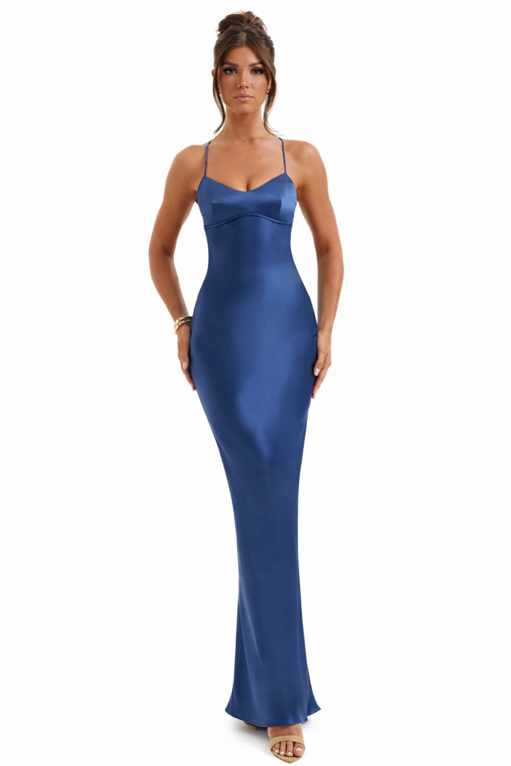 Women’s Spaghetti Strap Panel Maxi Dress