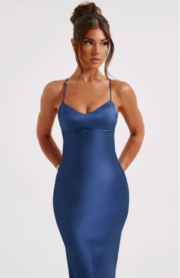 Women’s Spaghetti Strap Panel Maxi Dress
