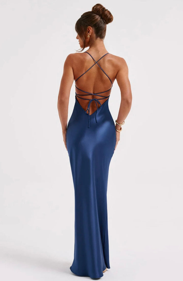 Women’s Spaghetti Strap Panel Maxi Dress