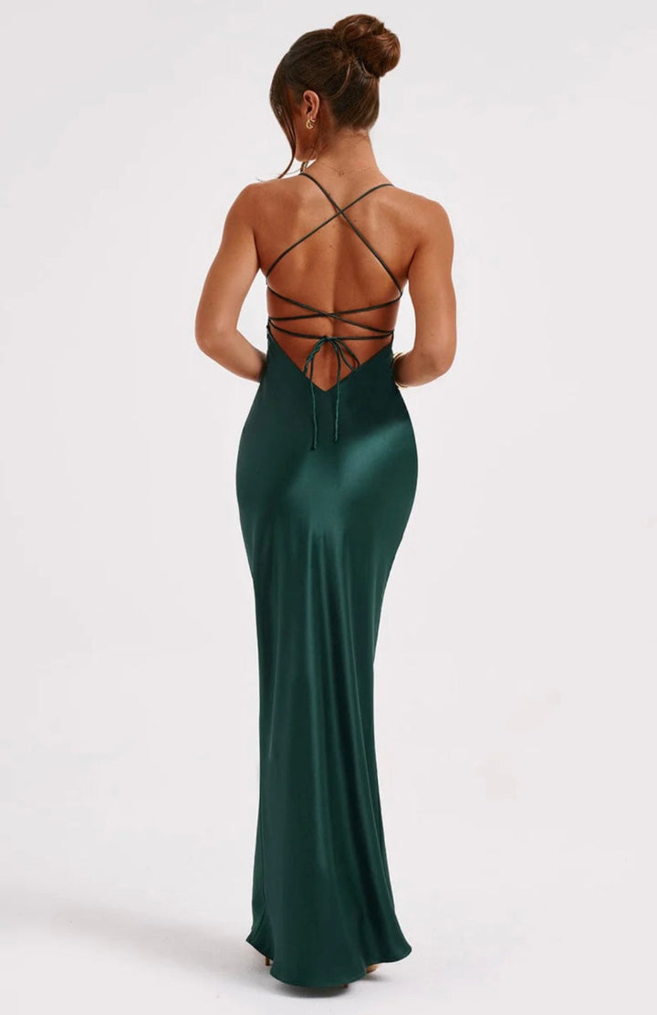 Women’s Spaghetti Strap Panel Maxi Dress