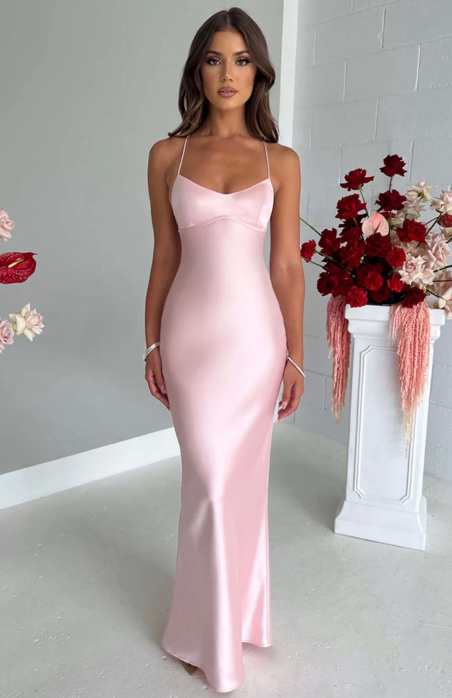 Women’s Spaghetti Strap Panel Maxi Dress