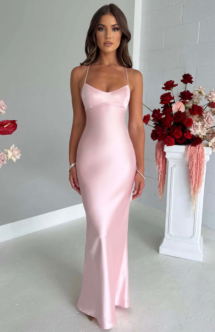Women’s Spaghetti Strap Panel Maxi Dress