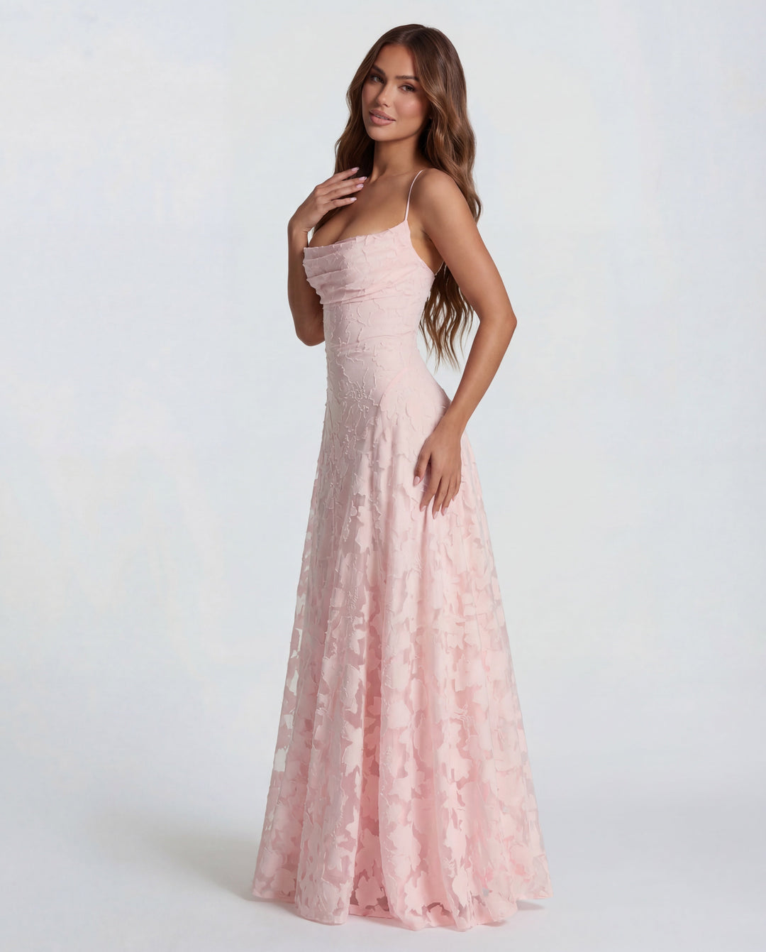 Women’s Spaghetti Strap Textured A-Line Maxi Dress