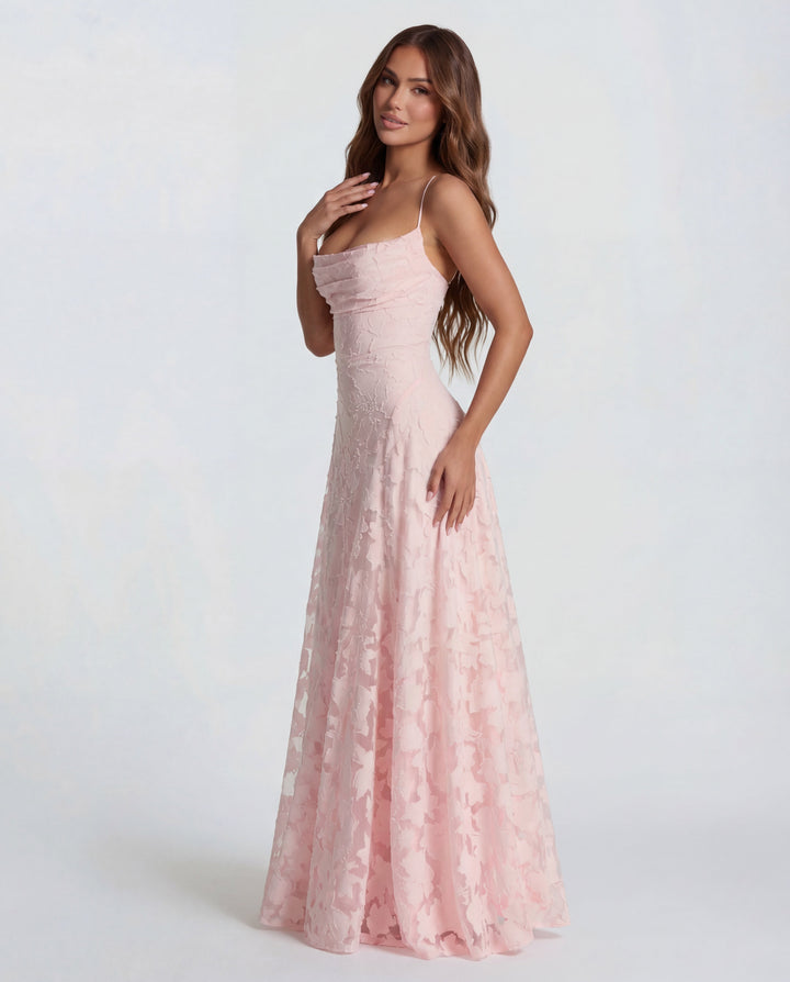 Women’s Spaghetti Strap Textured A-Line Maxi Dress