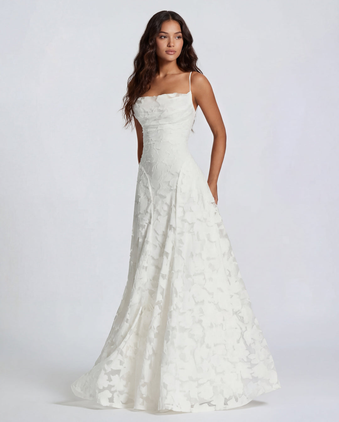 Women’s Spaghetti Strap Textured A-Line Maxi Dress